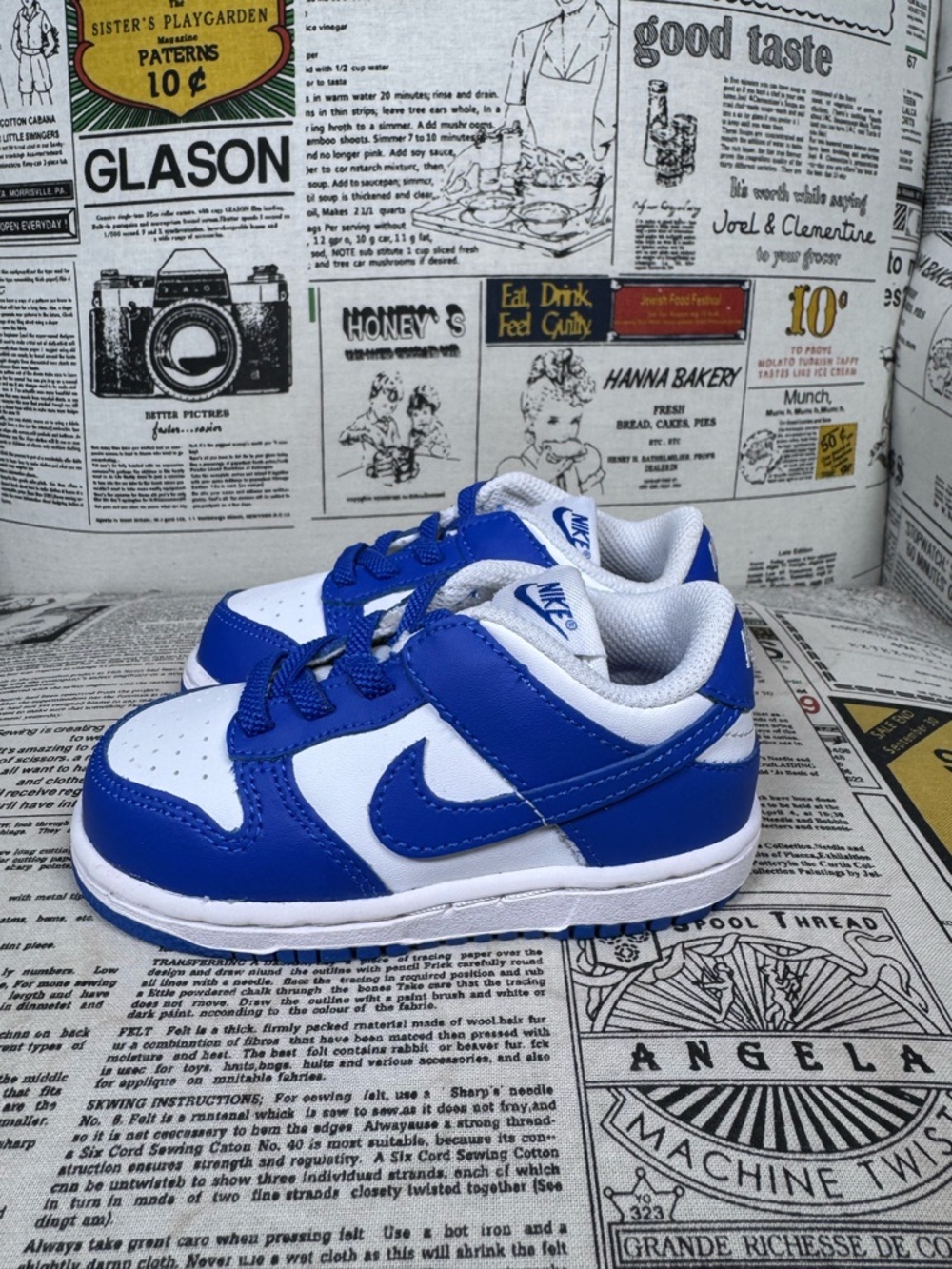 Nike Kids Royal Blue and White Low-Top Sneakers - Picture 3 of 6